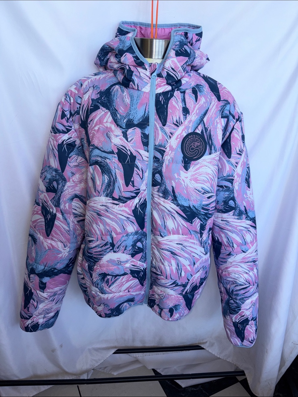 Forward Madison FC Zip-Front Winter Flamingo Coat, XL, 24” PTP, 28” L
